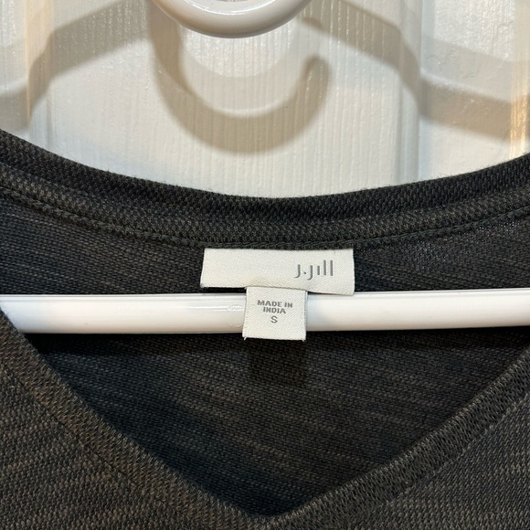 J. Jill Black Heathered Tunic Sweater V-Neck Pullover Long Sleeve W Pockets Sz S - Picture 2 of 6